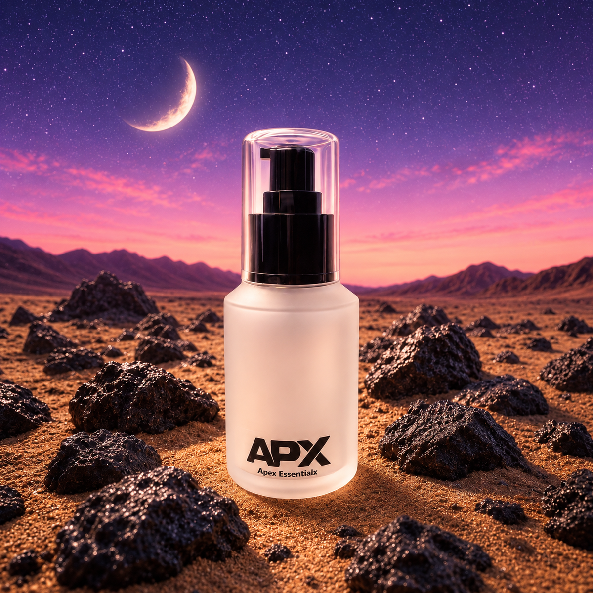 Exile Under Neon Sands Women's Travel Size 2oz. Frosted Glass Lotion Pump Bottle