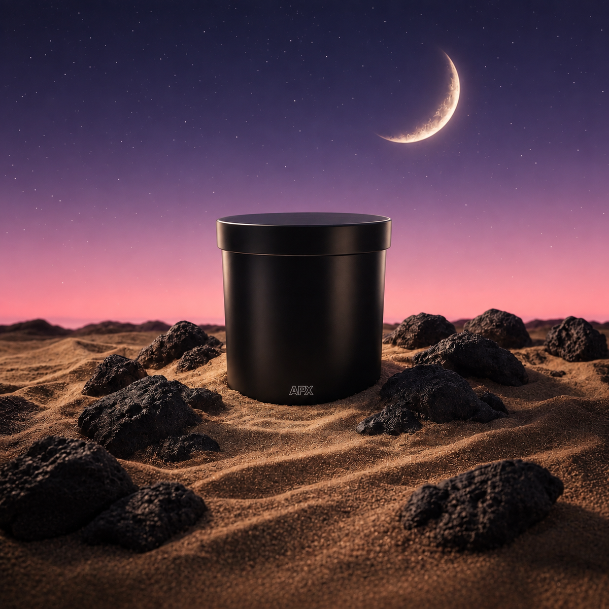 Ark of Tranquility Women's Scented Candle in Black Glass Jar with Metal Lid